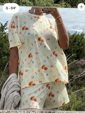 Djerf Avenue Go Slow Set – Fruit | Tee + Shorts | Size L | Shorts SOLD OUT